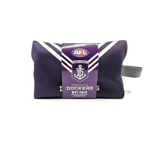 5pc AFL Fremantle Bag Body Wash/Disposable Razor/Loofa & Soap