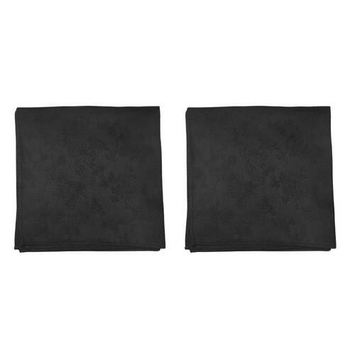 2PK Abelard Paisley Silk Pocket Square Handkerchief - Black