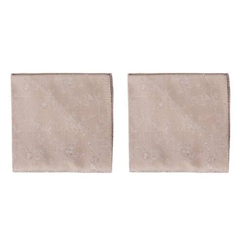 2PK Abelard Paisley Silk Pocket Square Handkerchief - Champagne