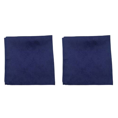 2PK Abelard Paisley Silk Pocket Square Handkerchief - Navy