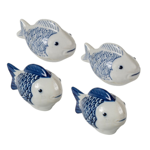 4x Garden 11.2cm Floating Porcelain Fish Outdoor Decor Large - Assorted