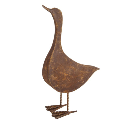 52cm Large Duck Rust Garden Ornament