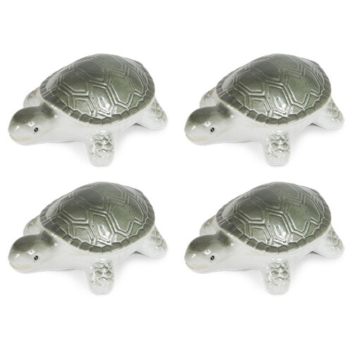 4x Garden 8cm Porcelain Floating Turtle Outdoor Decor - Small