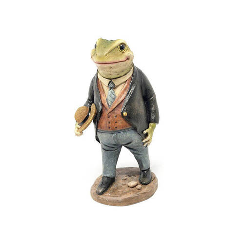 A.FRESCO Frog Character Sculpture Ornament Decor 15.2x26.8cm 