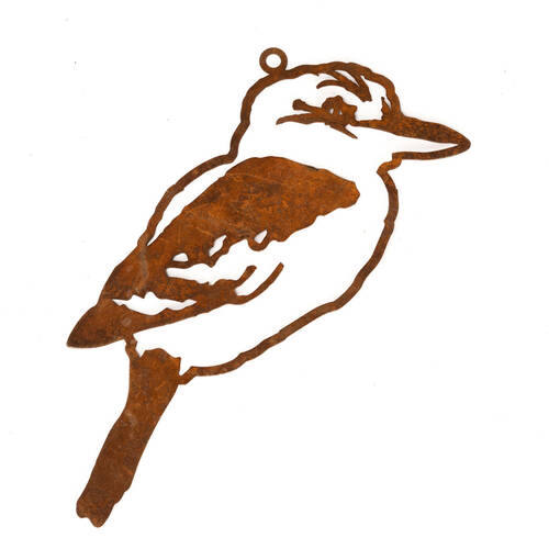 A.FRESCO Metal Kookaburra Silhouette Hanging Decor 20x27cm - Rust