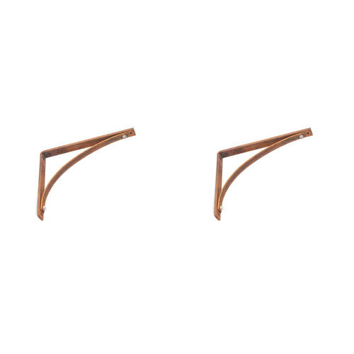 2PK A.FRESCO Corner Metal Wall Bracket Large 20x25cm - Rust