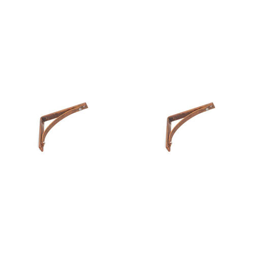 2PK A.FRESCO Corner Metal Wall Bracket Medium 15x17cm - Rust