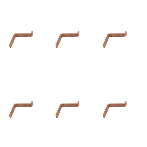 6PK A.FRESCO Metal Wall Heavy-Duty L Bracket Small 13x13cm - Rust