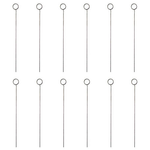 12PK A.FRESCO Mild Steel Uncoated Double Ring Display Stake 60cm