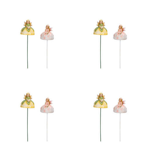 4PK A.FRESCO Resin Stake Fairy On Stick Figurine Garden Plant Pot Decor