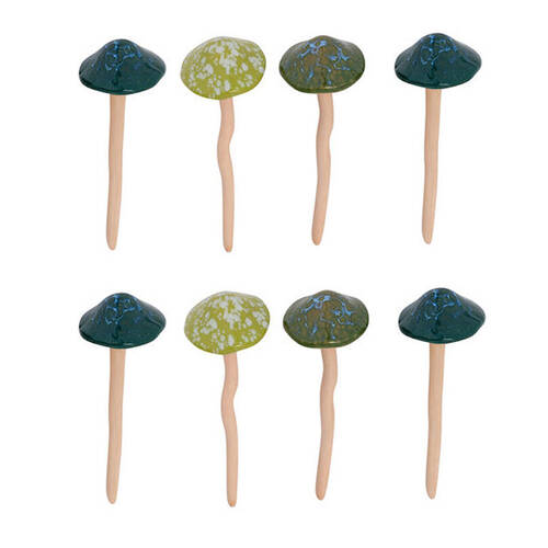 8PK A.FRESCO Ceramic Mushroom Green Small 6x17.5cm - Assorted