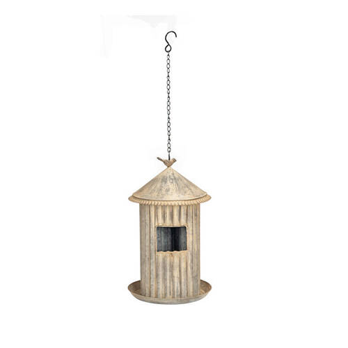 A.FRESCO Hanging Bird Feeder House Zinc 26x36.5cm - Aged