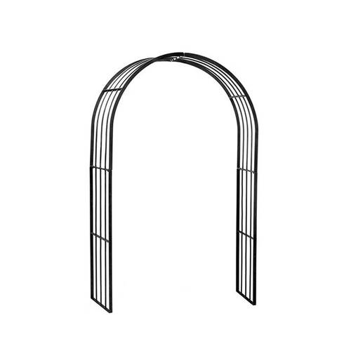A.FRESCO Plain Steel Arch Outdoor Decoration 212x130cm Black