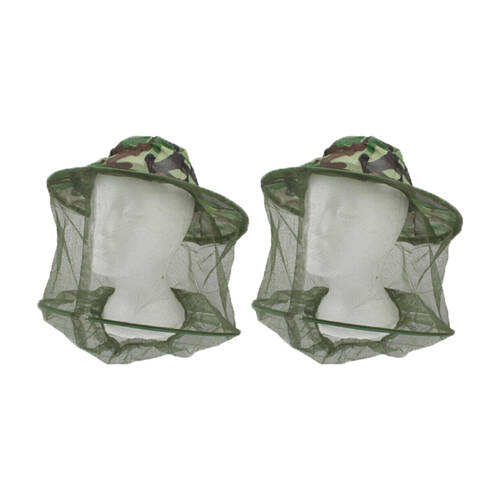2PK AgBoss Brim Style Bug And Mosquito Mesh Netting Hat 30x13x2.5cm