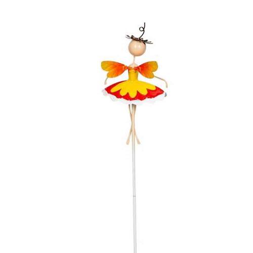  Metal Fairy Garden Stake 20x49cm Multicoloured Assorted