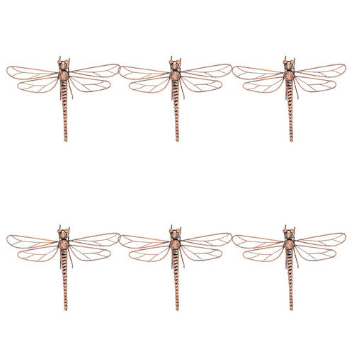 6PK Dragonfly/Butterfly Wire Ornament 14x11cm Bronze Assorted
