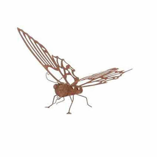  Small Standing Butterfly Outdoor Decoration 62x36cm Rust
