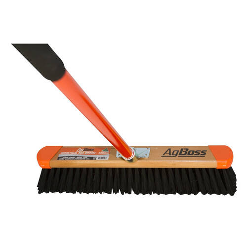AgBoss Industrial Outdoor/Gardening Mix Timber Broom 450mm Orange