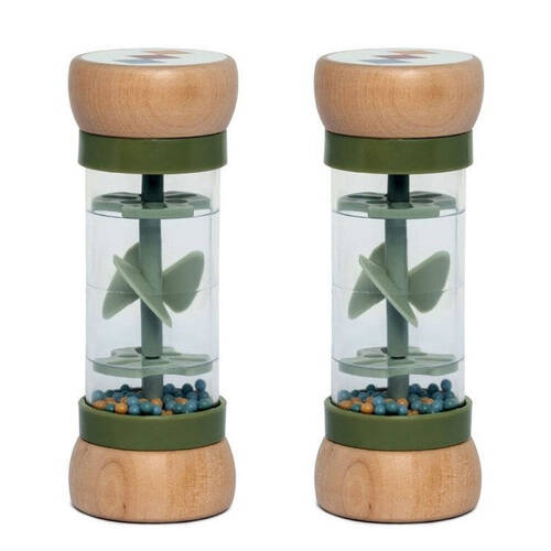 2PK Mamamemo Rainmaker Wooden Music Box Kids/Children Toy 5.4x14cm Harlequin 0y+
