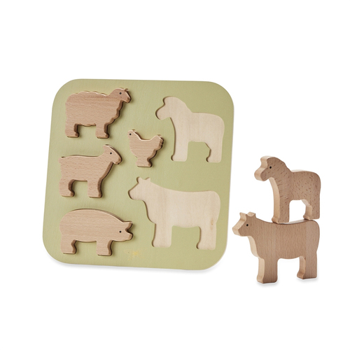 By Astrup Wooden Puzzle Farm Animals Kids/Toddler 2y+