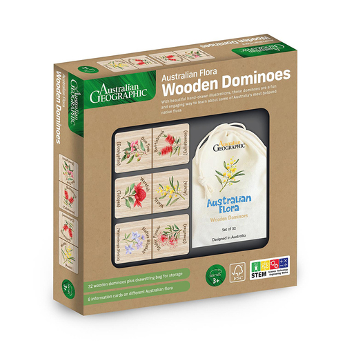 Australian Geographic Australian Flora Dominoes Kids/Childrens Toy 5+