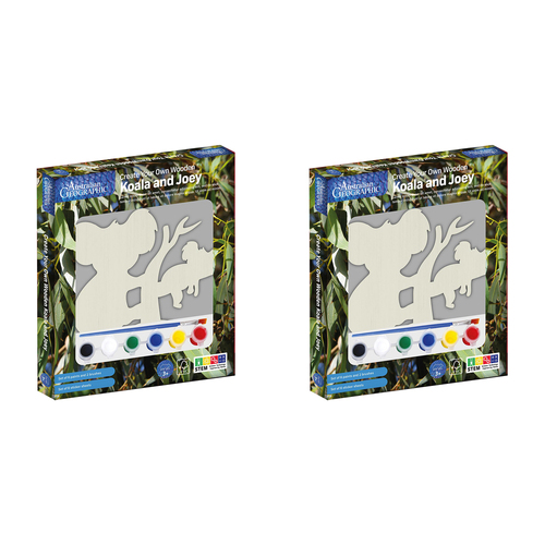 2PK Australian Geographic Create Your Own Wooden Koala and Joey Kids Toy 3+