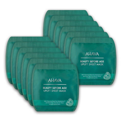 12PK Ahava Uplifting & Firming Sheet Face Mask Nourishing/Hydrating Anti-Aging
