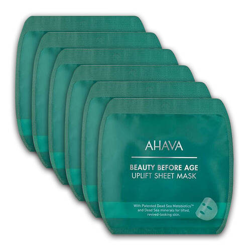 6PK Ahava Uplifting & Firming Sheet Face Mask Nourishing/Hydrating Anti-Aging