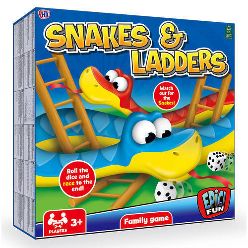 HTI Snakes & Ladders Strategy Board Game Kids 3y+