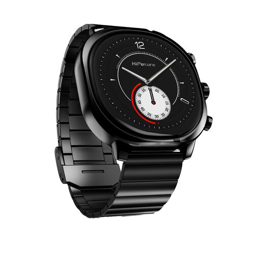 HiFuture AIX Amoled Stainless Steel Smart Watch - Caviar Black 