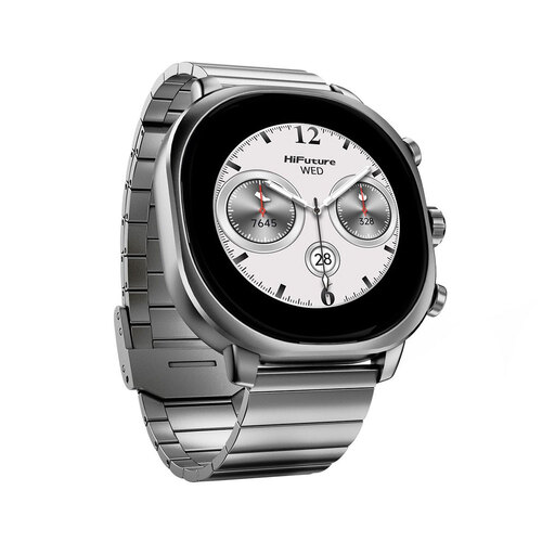 HiFuture AIX Amoled Stainless Steel Smart Watch - Titanium Silver