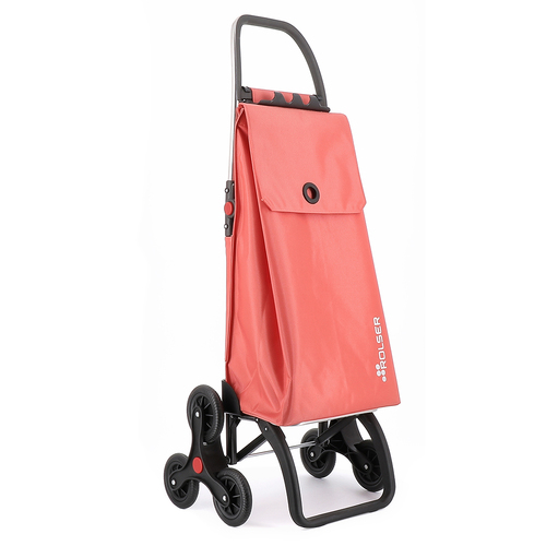 Rolser 43L 6 Wheel Stair Climber Foldable Folding Shopping Trolley 107x47.5cmCoral