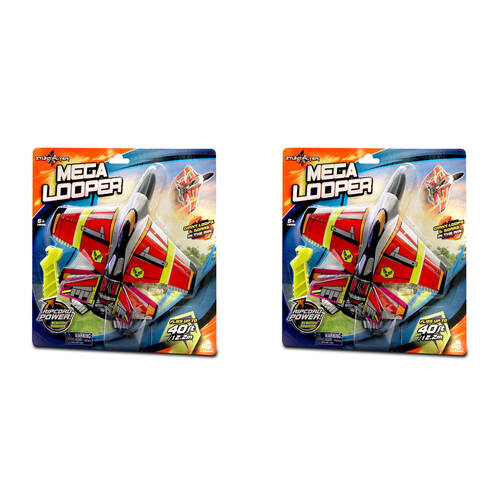 2PK Stunt Flyer Mega Looper w/ Launcher Toy Plane Kids 6y+