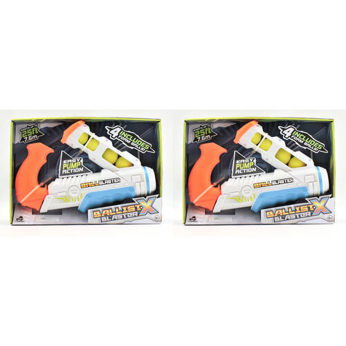 2PK Ballist-X Ball Blaster Kids Nerf Gun Outdoor Toy w/ 4 Foam Balls 6y+