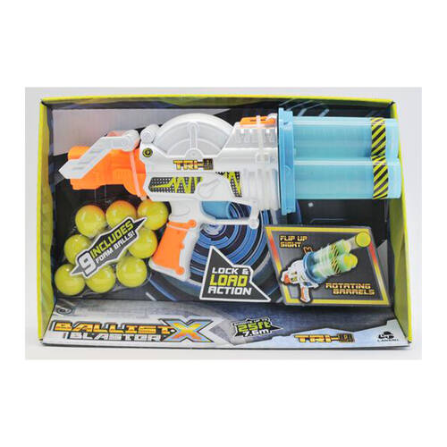 Ballist-X Tri Blaster Rotating Barrels Kids Nerf Gun Toy w/ 9 Foam Balls 6y+