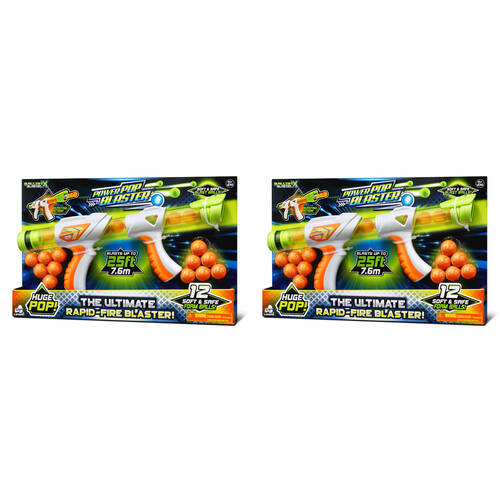 2PK Ballist-X Power Pop Blaster Kids Nerf Gun Outdoor Toy w/ 12 Foam Balls 6y+