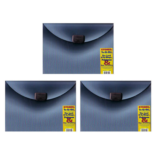 3PK Ultra Pro 9-Pocket TCG/CCG Card Album w/ E-lock Blue