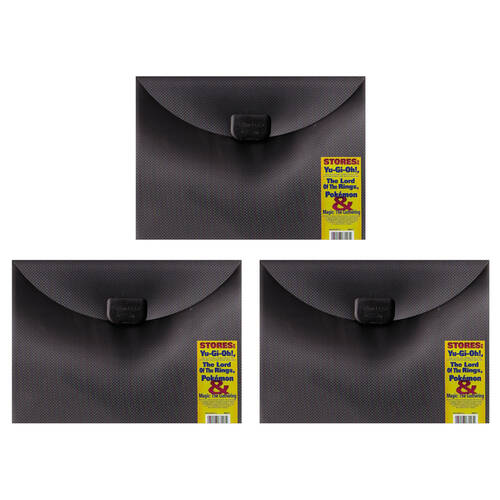 3PK Ultra Pro 9-Pocket TCG/CCG Card Album w/ E-lock Grey
