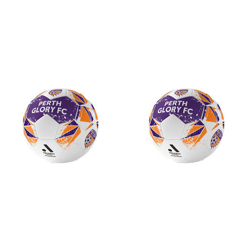 2PK A-League Perth Glory A-League Soccer Ball Size 5 - Purple/Orange