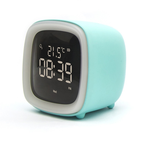 Laser Kids Novelty LED Digital Alarm Clock w/ Nightlight - Aqua