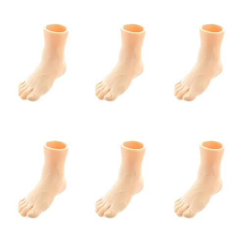 6PK Archie McPhee Soft Vinyl Feet Finger Puppets 5.1cm - Assorted 3y+