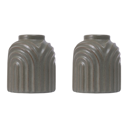 2PK Splosh Amber Garden Small Ceramic Vase Home Decor 12x15cm - Green