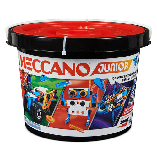 150+pc Meccano Junior/Childrens Free Play Model Building Bucket 5Y+