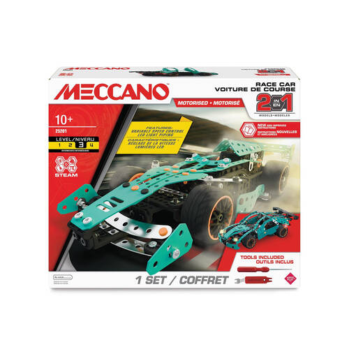 325pc Meccano 2-in-1 Multi Model Racecar Building Set 10Y+ Green