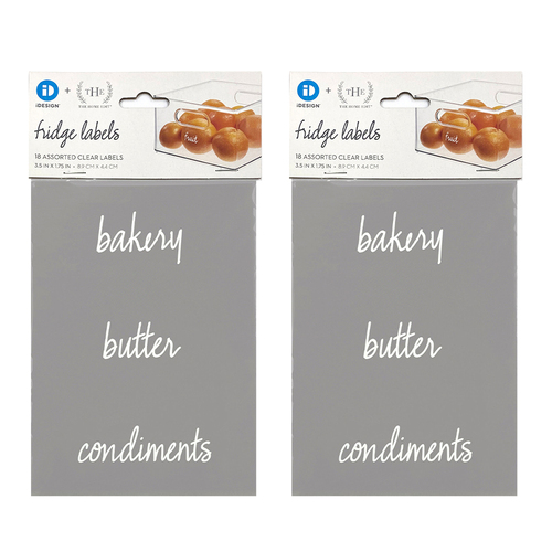 2x 18pc iDesign The Home Edit Refrigerator Labels Clear Assorted