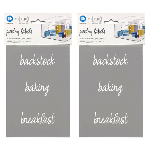 2x 18pc iDesign The Home Edit Pantry Labels Clear Assorted