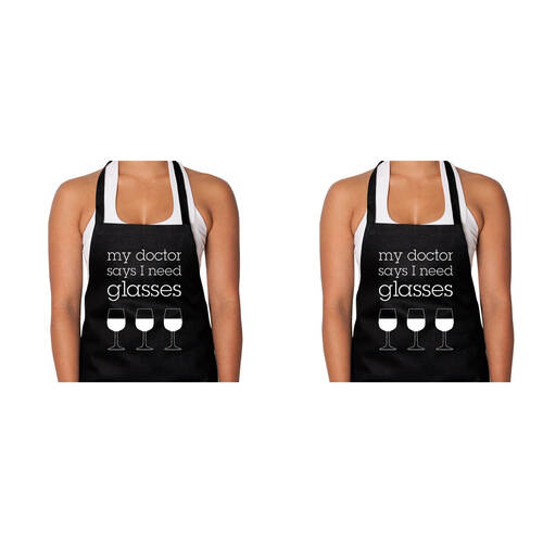 2PK Annabel Trends Cotton Screen Print Apron 60x80cm My Doc Says