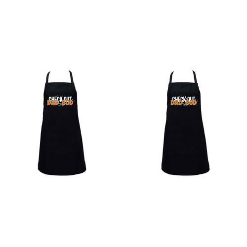 2PK Annabel Trends Screen Print Apron 60x80cm Check Out My Dad Bod
