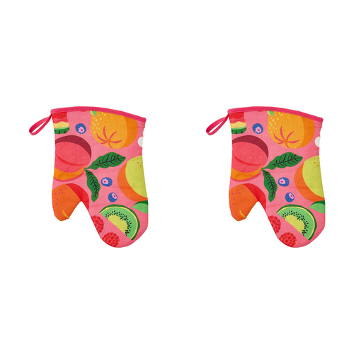 2PK Annabel Trends Linen Single Oven Mitt 18x26cm - Tropicana