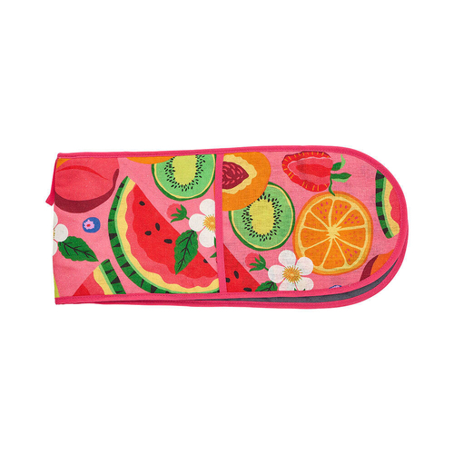 Annabel Trends Linen Double Oven Mitt 82x18cm - Tropicana